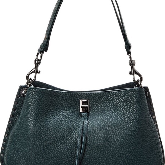 Rebecca Minkoff Darren E/W Leather Shoulder Bag NWT Deep Jade OS - Picture 10 of 10